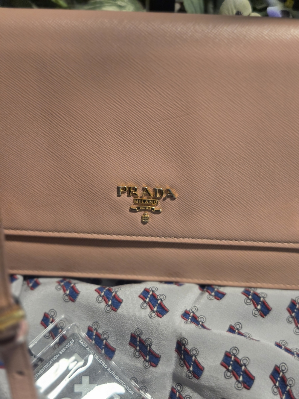 Prada Saffiano Leather Crossbody Bag in Blush Pink